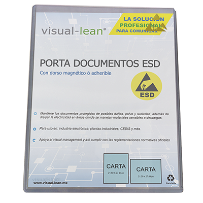 VISUAL LEAN - VL-ESD-CC - Porta documento ESD Tamaño Carta (Vertical) - imagen 1